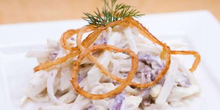Салат из кальмаров с луком - рецепт приготовления с фото от Maggi.ru