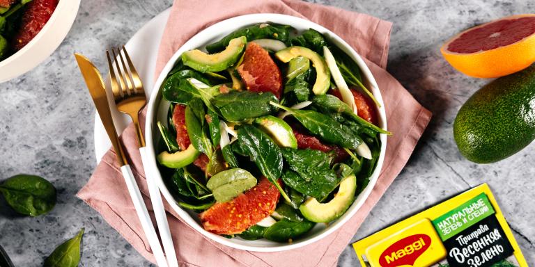 Салат с авокадо, грейпфрутом и ароматным фенхелем: рецепт с фото