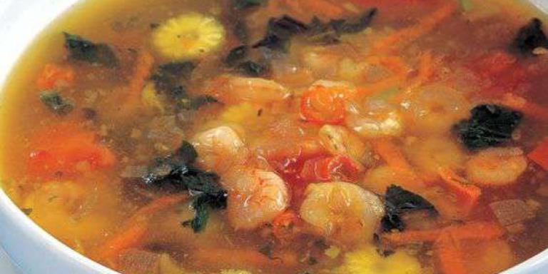 Ароматный овощной суп с креветками - рецепт приготовления с фото от Maggi.ru