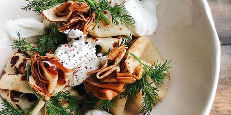 Блинные хинкали с сырно-грибной начинкой - рецепт от Магги
