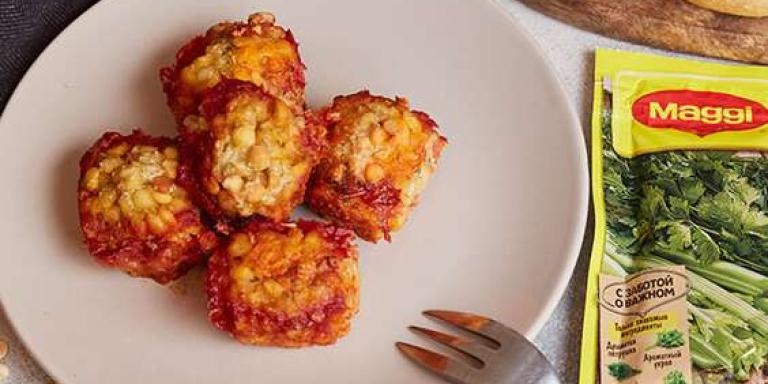 Гороховые фрикадельки с томатной пастой в духовке, пошаговый рецепт с фото