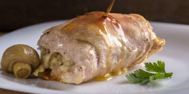 Куриное филе фаршированное моцареллой и шампиньонами: рецепт с фото