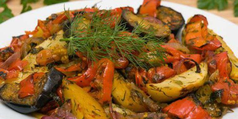 Аджапсандали, лёгкое грузинское овощное блюдо, пошаговый рецепт с фото