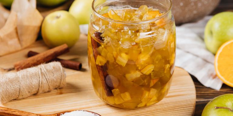 Ароматное яблочное варенье с апельсинами и корицей, пошаговый рецепт
