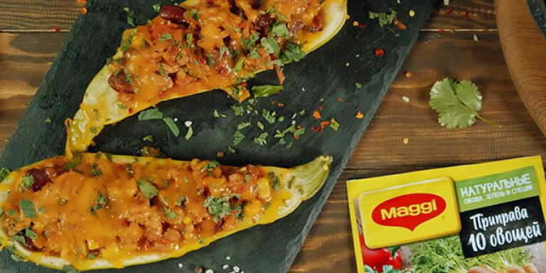 Фаршированные кабачки с мясным фаршем в мексиканском стиле - рецепт приготовления с фото от Maggi.ru