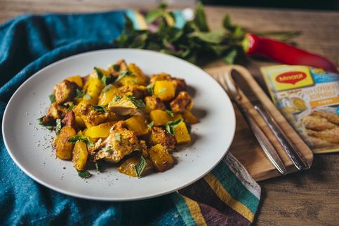Тыквенное карри с курицей готово. Тыквенное карри с курицей готово.