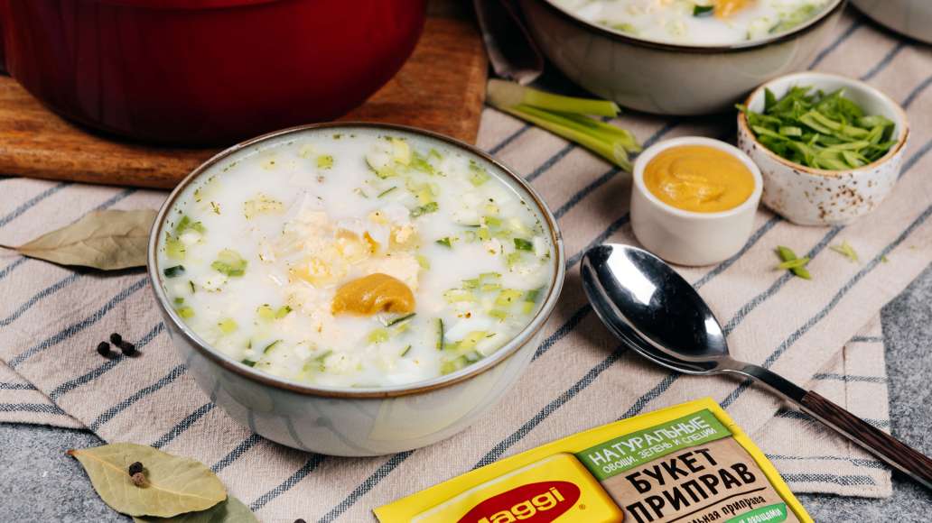 Сытная окрошка с рисом на натуральном йогурте - рецепт с фото от Магги