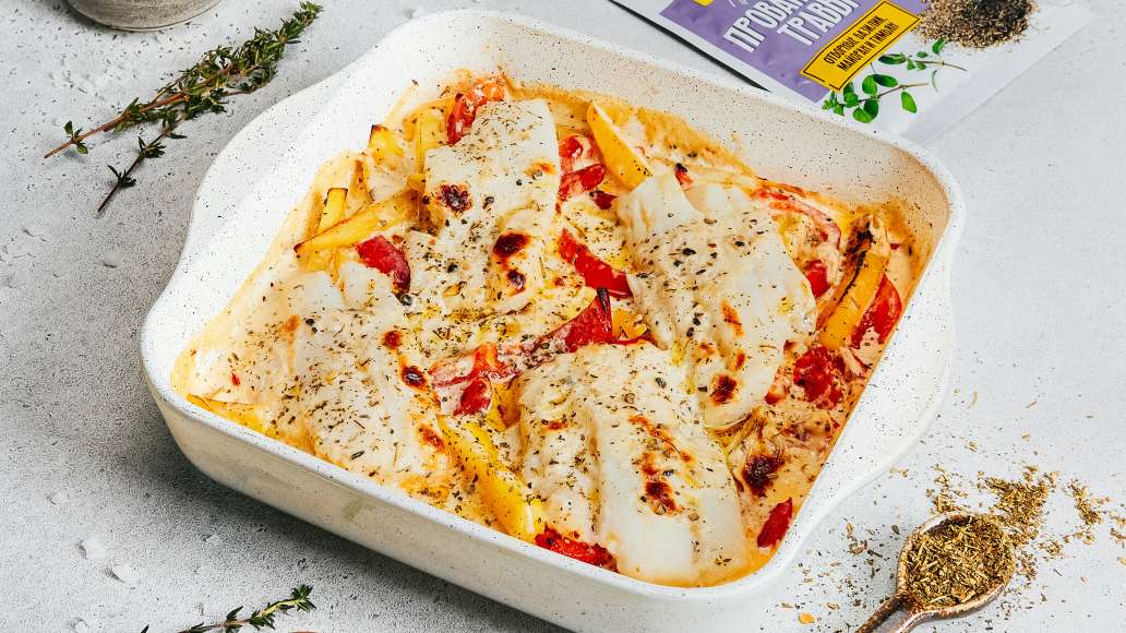 Палтус, запеченный с овощами и приправой MAGGI® - рецепт с фото
