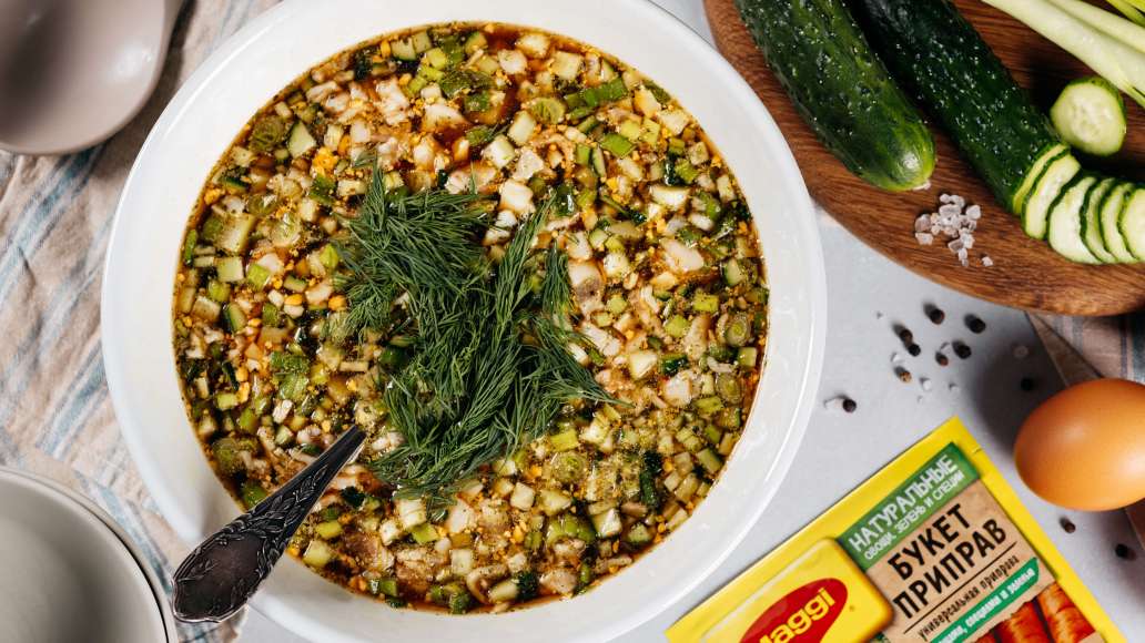 Деревенская окрошка с салом и картофелем на квасе, пошаговый рецепт с фото