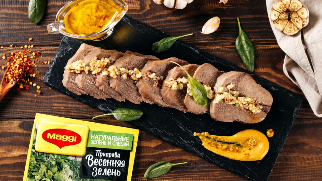Говяжий язык под острым соусом с чесноком - рецепт приготовления с фото от Maggi.ru