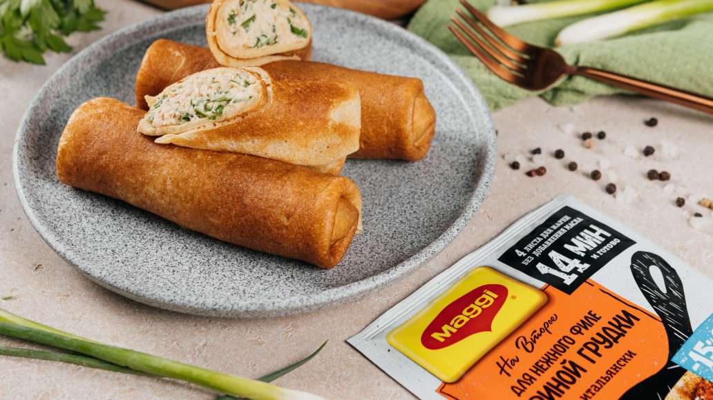 Блины с итальянской курочкой - рецепт приготовления с фото от Maggi.ru
