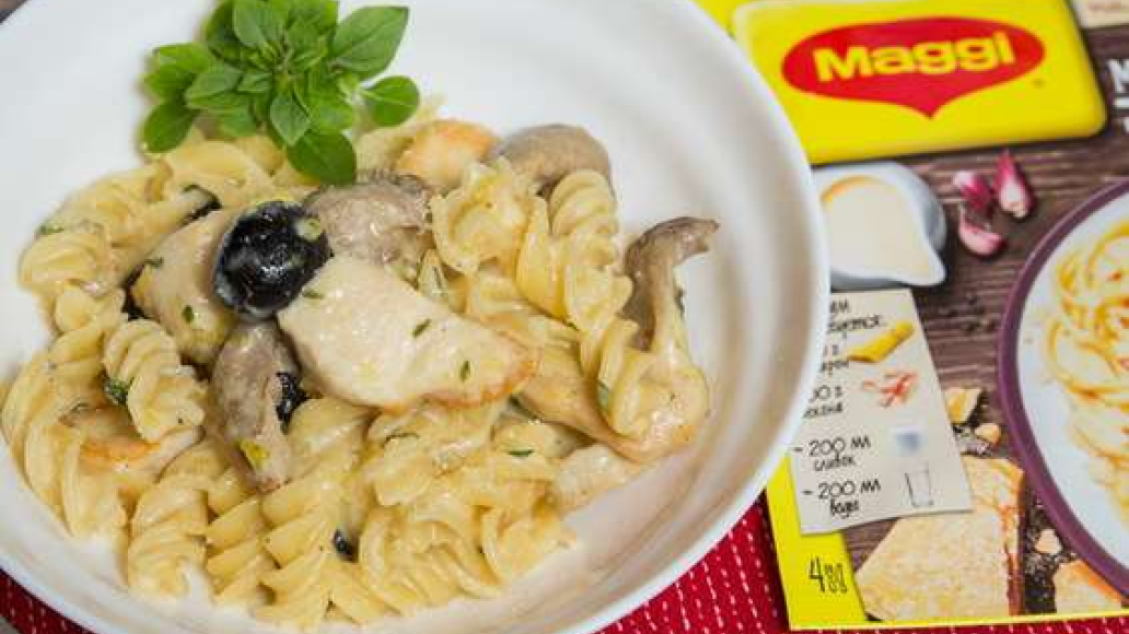 Паста с курицей и грибами — рецепт от Maggi.ru с фотографиями