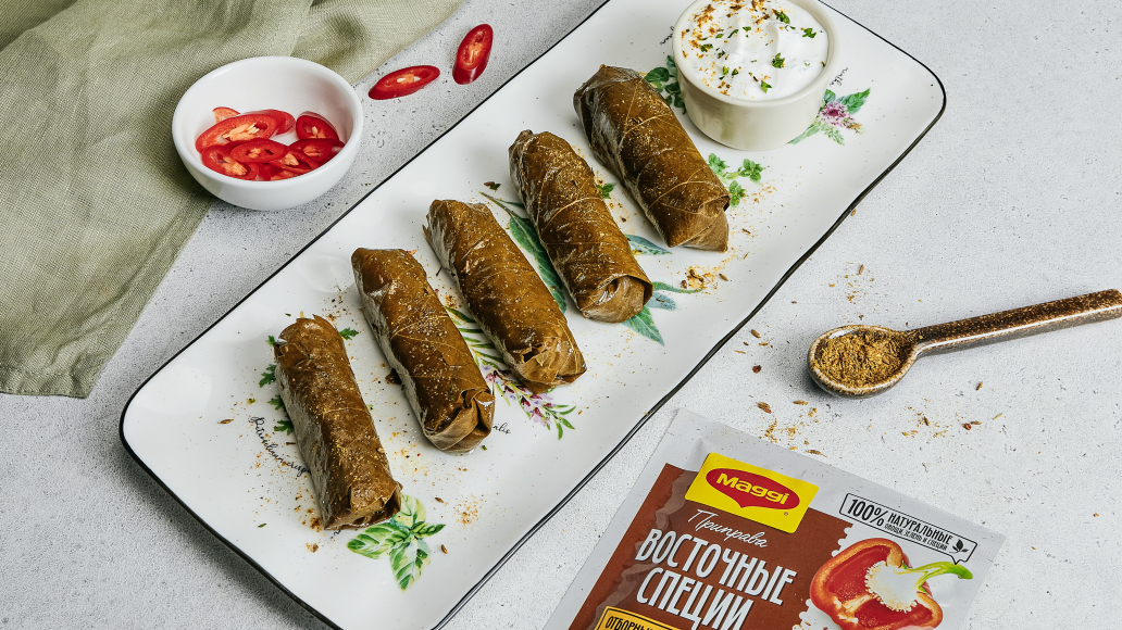 Долма с мясом в виноградных листьях - рецепт приготовления с фото от Maggi.ru