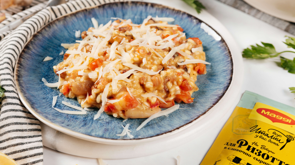 Нежно сливочное ризотто с морепродуктами и томатами: рецепт с фото
