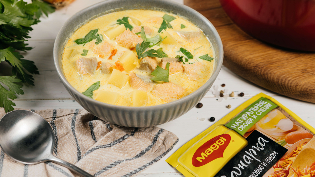 Финская уха на сливках - рецепт приготовления с фото от Maggi.ru