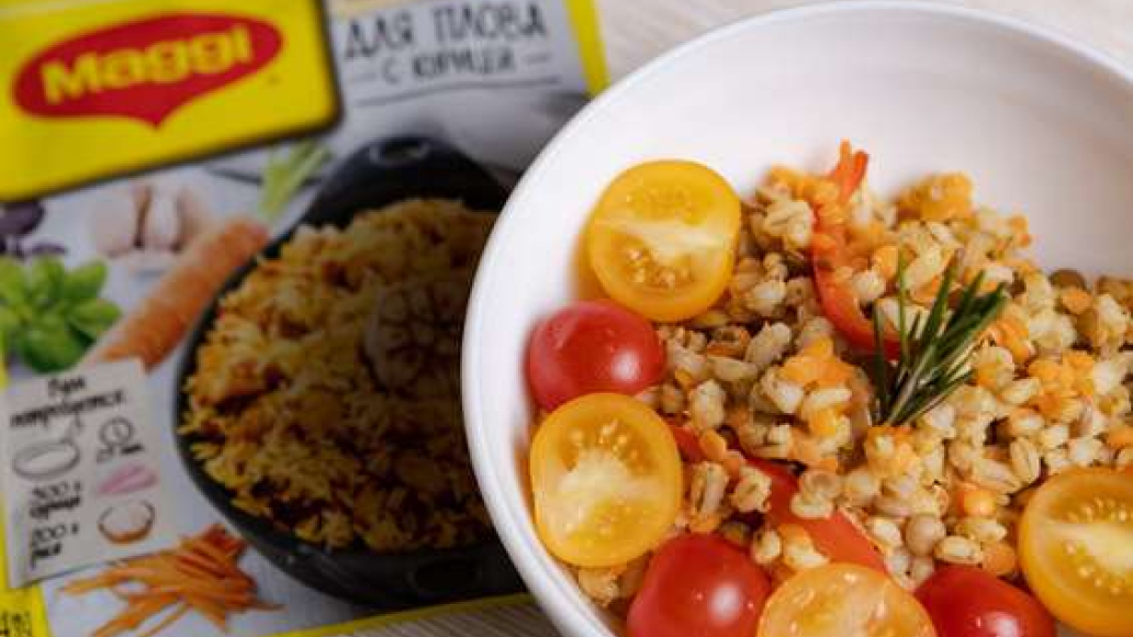 Постный плов с перловой крупой и чечевицей от Maggi.ru