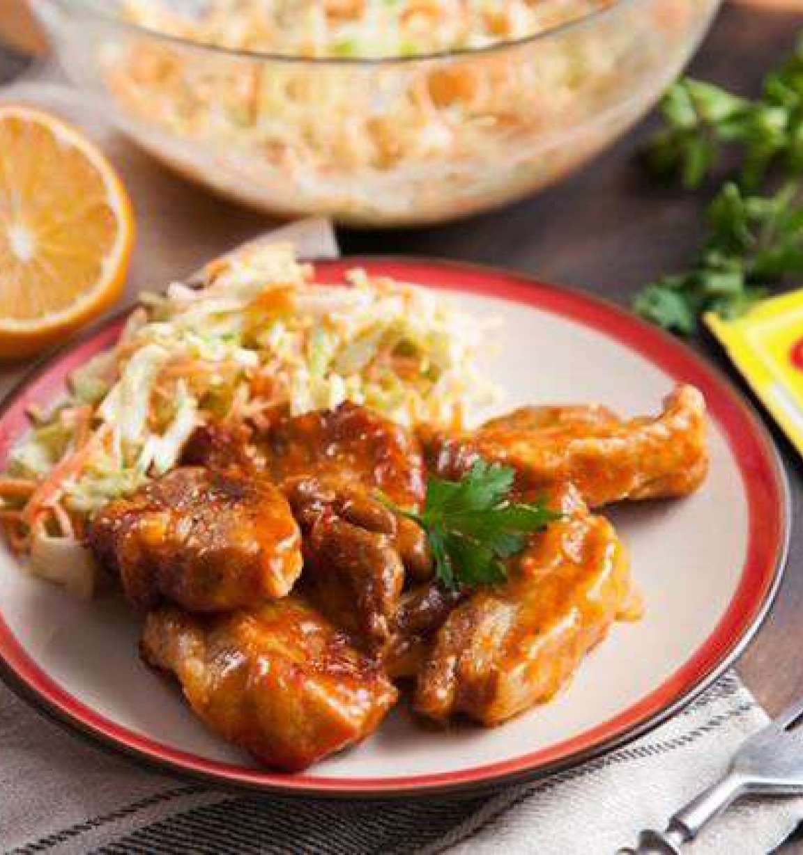 Сочные ребрышки барбекю с салатом коул слоу — рецепт с фото от Maggi.ru