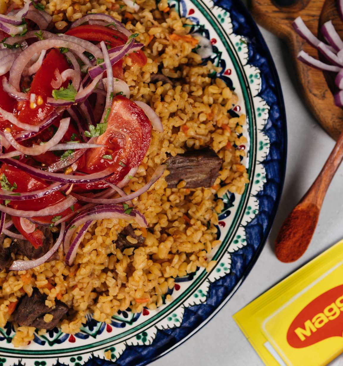 Плов с булгуром и телятиной - рецепт приготовления с фото от Maggi.ru