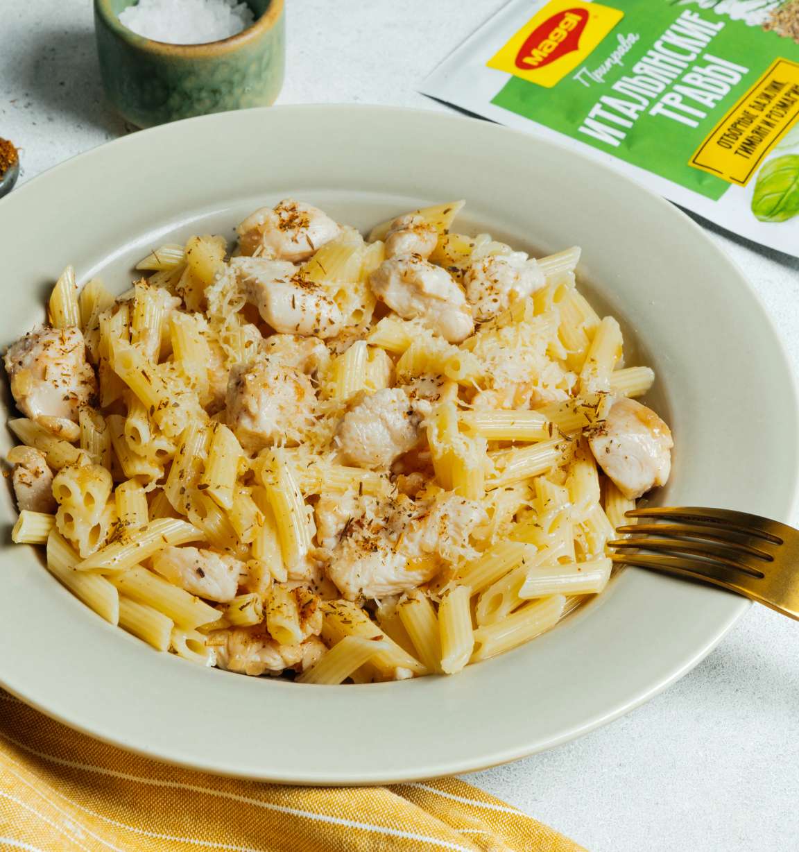 Паста с курицей и сыром: пошаговый рецепт с фото от Maggi