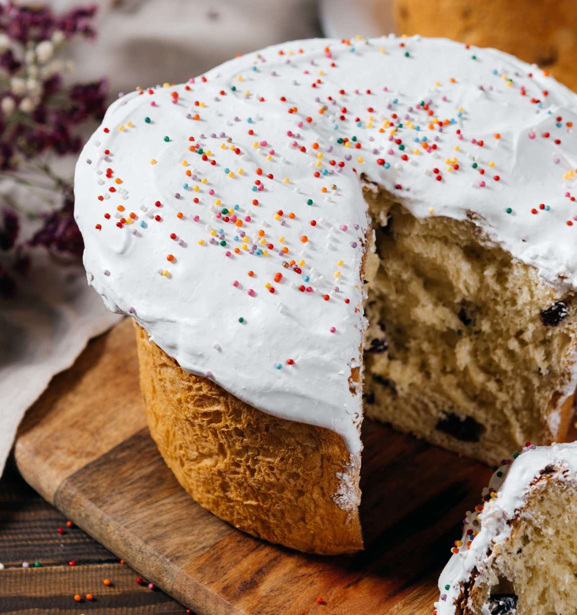 Классический пасхальный кулич на пшеничной муке с изюмом: рецепт с фото