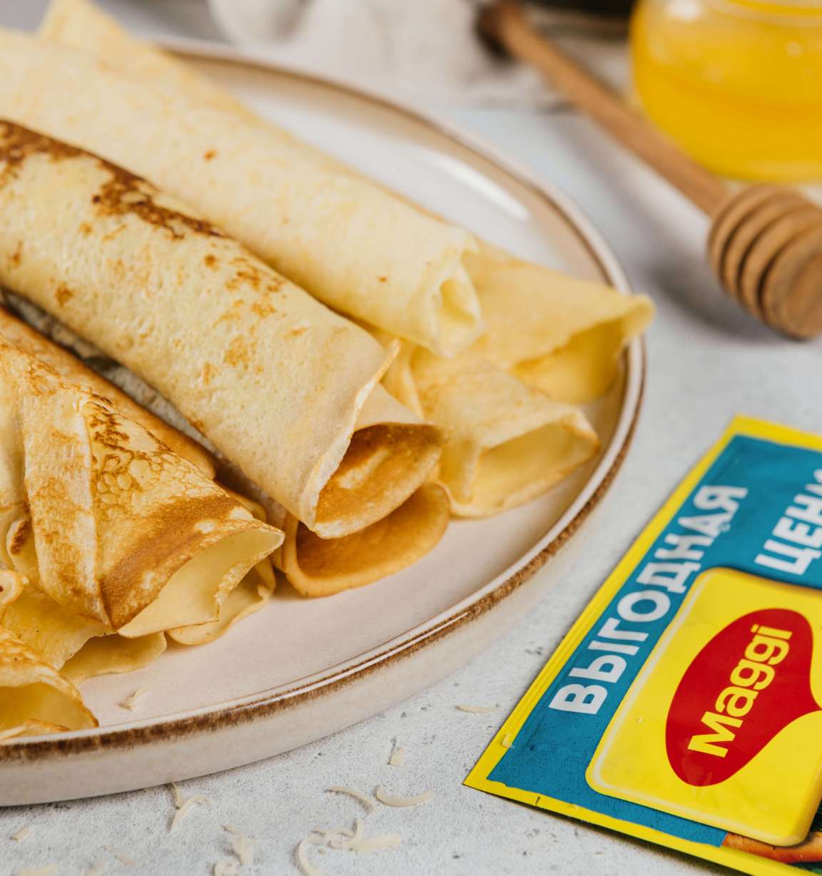 Блины с сырной начинкой - рецепт приготовления с фото от Maggi.ru