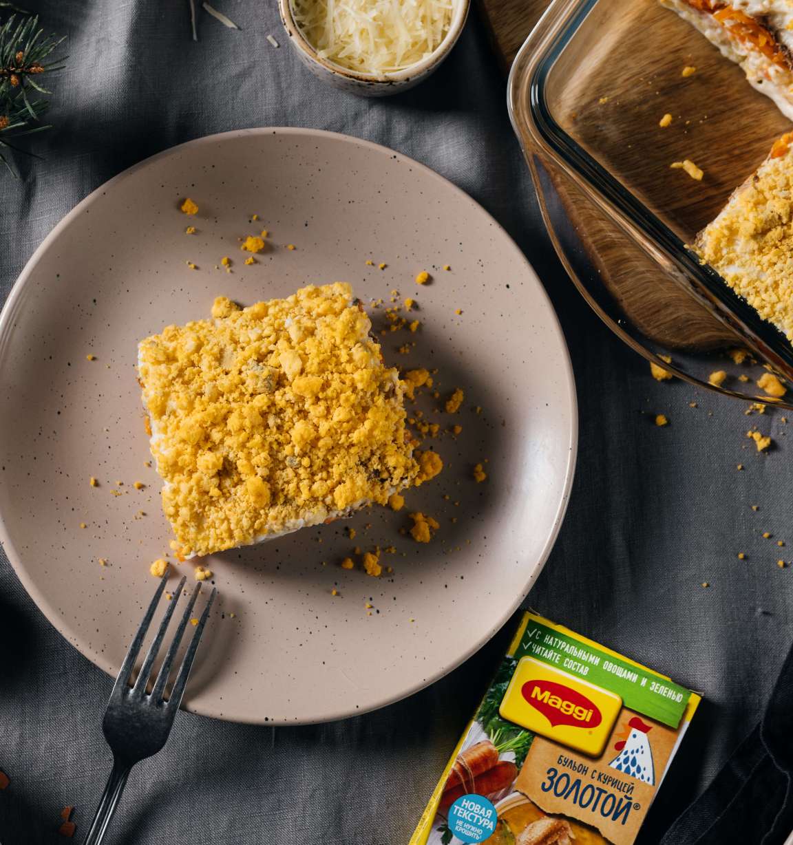 Слоёный салат "мимоза" с твёрдым сыром - рецепт приготовления с фото от Maggi.ru