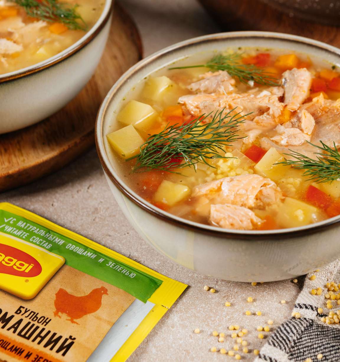 Уха особая с пшеном - рецепт приготовления с фото от Maggi.ru