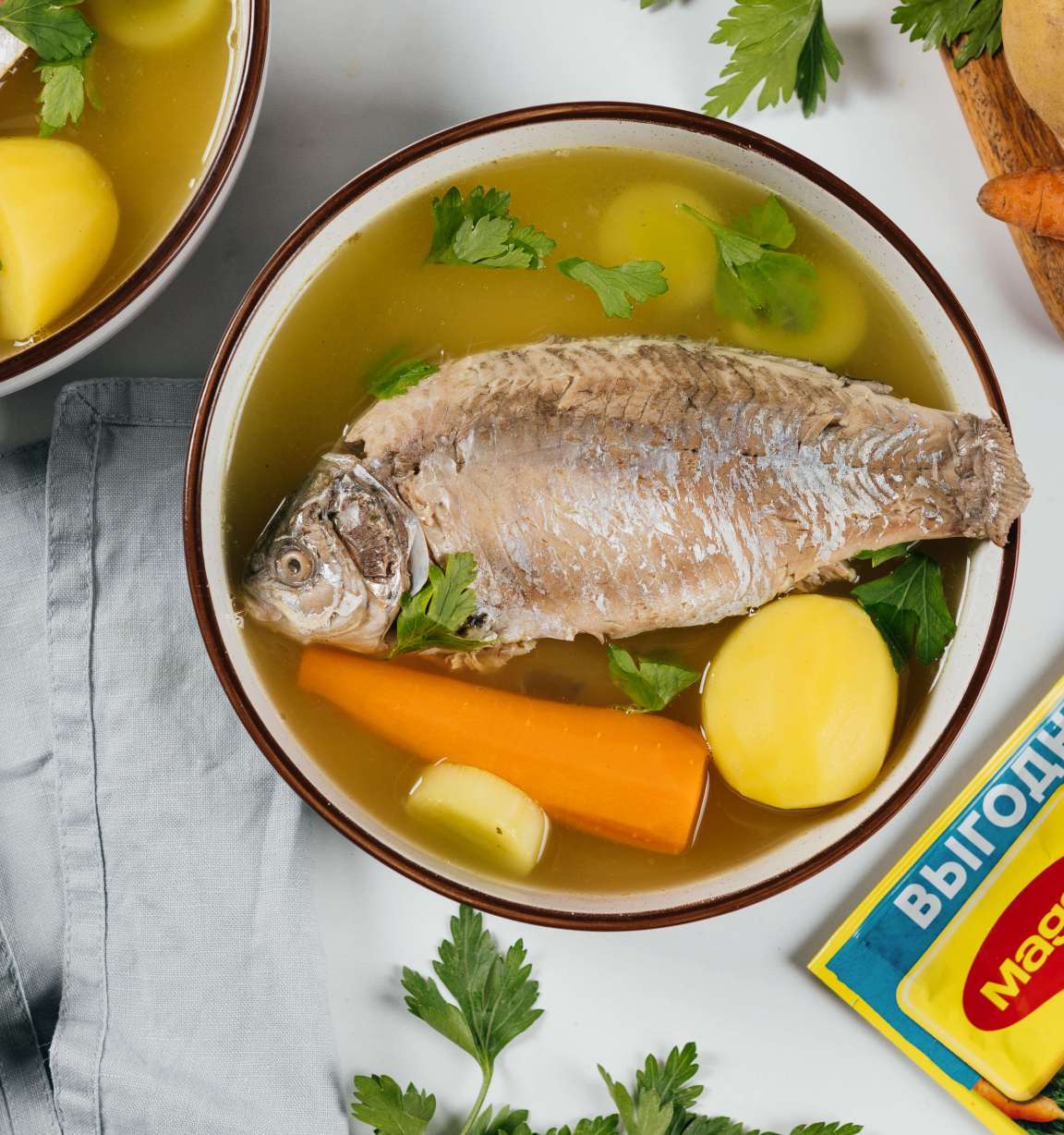 Уха из речной рыбки - рецепт приготовления с фото от Maggi.ru