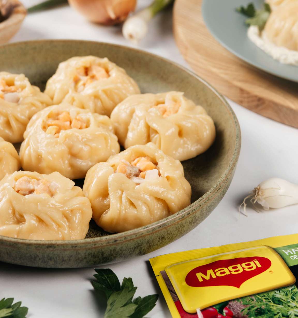 Манты с красной рыбой и соусом тартар - рецепт приготовления с фото от Maggi.ru