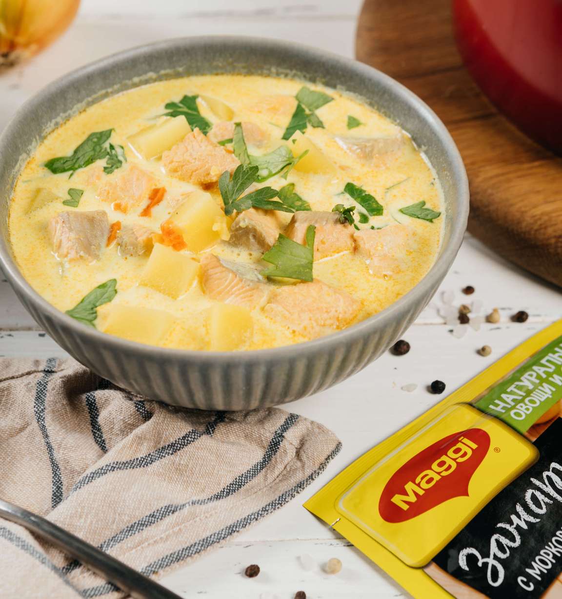 Финская уха на сливках - рецепт приготовления с фото от Maggi.ru