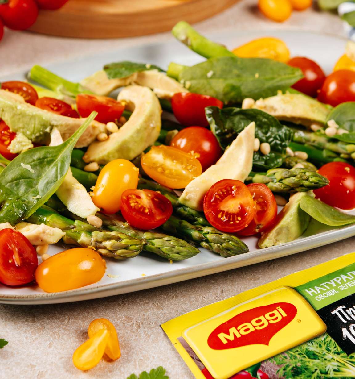 Салат овощной со шпинатом - рецепт приготовления с фото от Maggi.ru