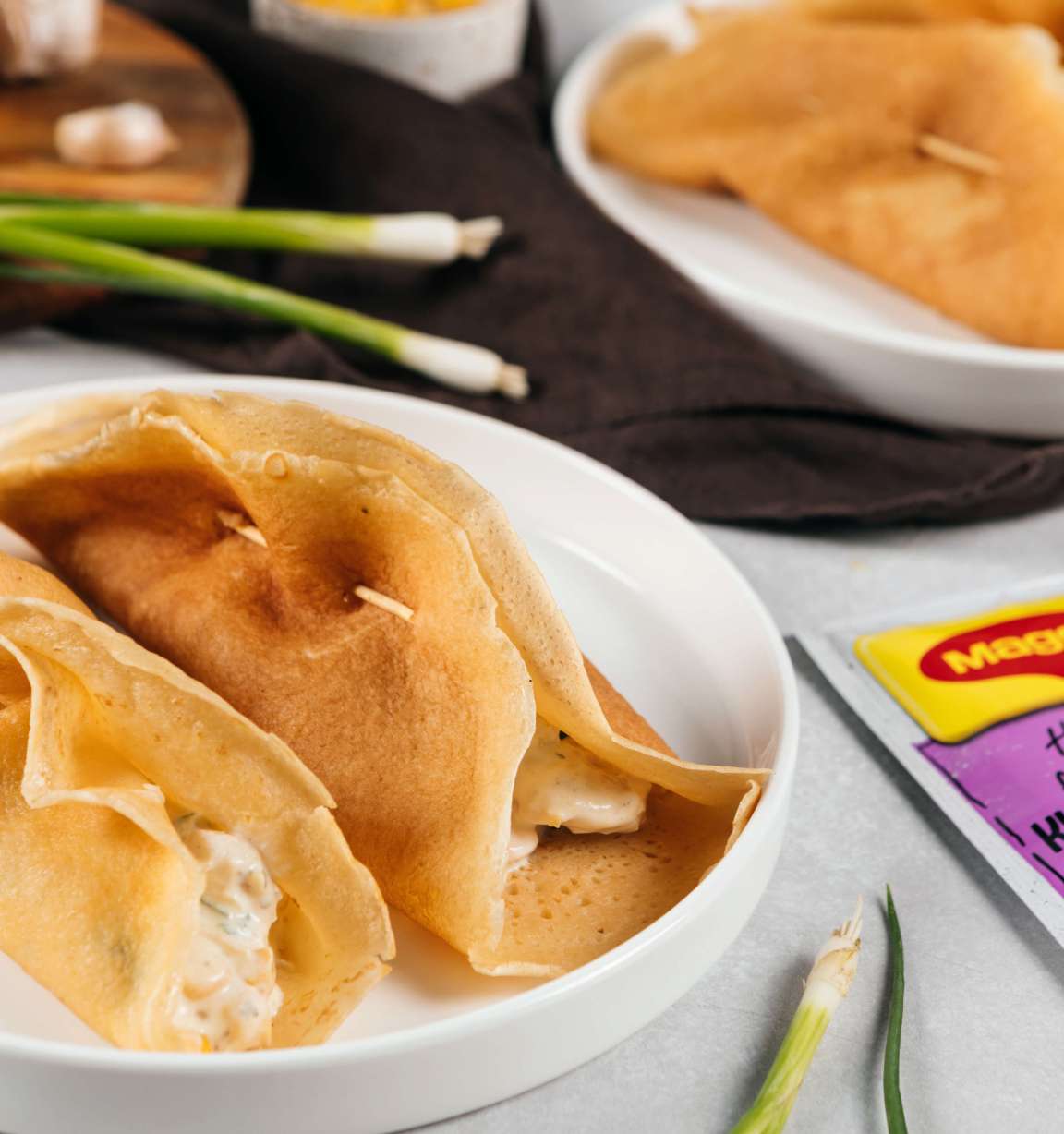 Блины с чесночной курочкой - рецепт приготовления с фото от Maggi.ru