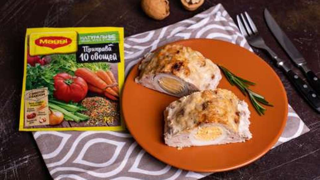 Шаг 4 - Мясной рулет из куриного фарша с яйцом домашний