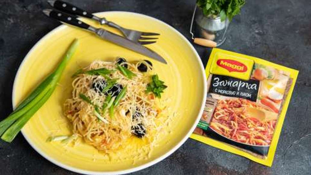 Шаг 3 - Гарнир из спагетти с сыром и травами