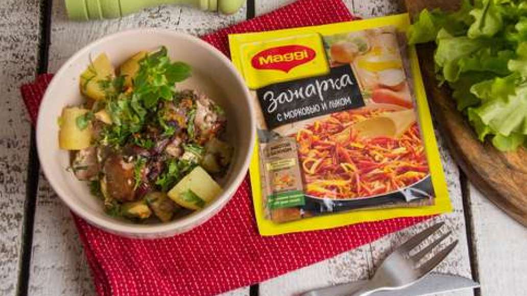 Шаг 3 - Жаркое с куриной печенкой