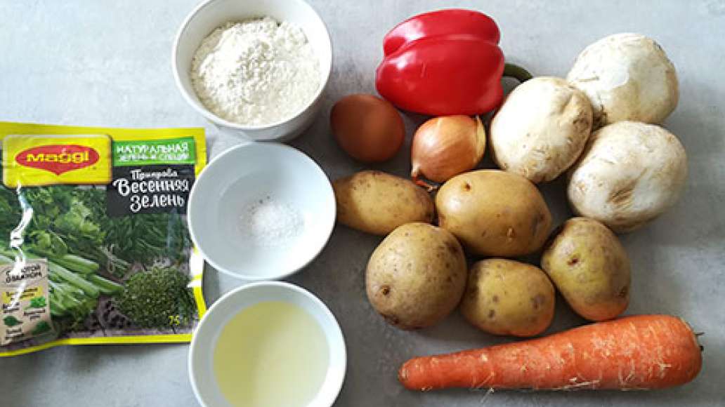Шаг 1 - Овощной суп с клецками