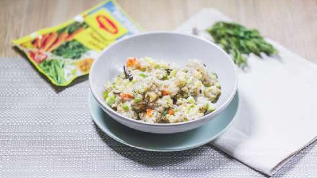 Шаг 4 - Ячневая каша с овощами и вегетарианским сыром