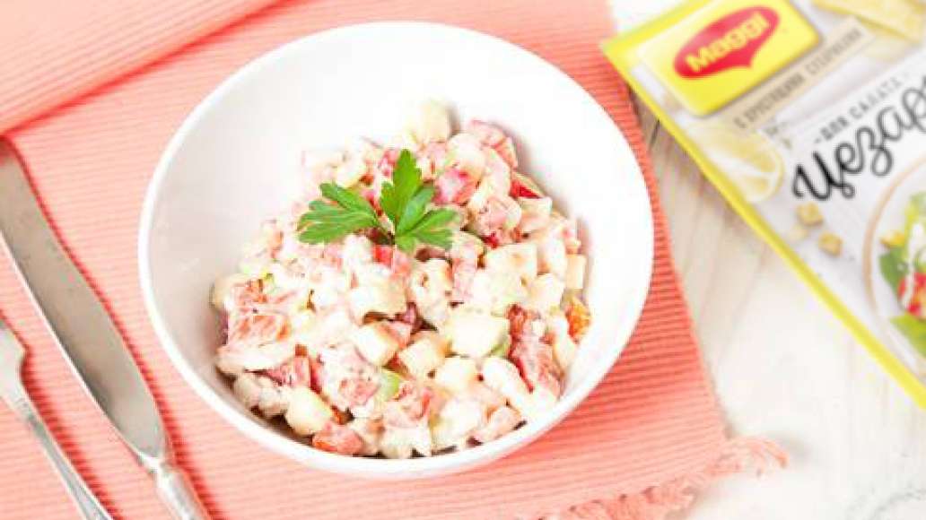 Шаг 5 - Салат с сельдереем, яблоком и куриным филе
