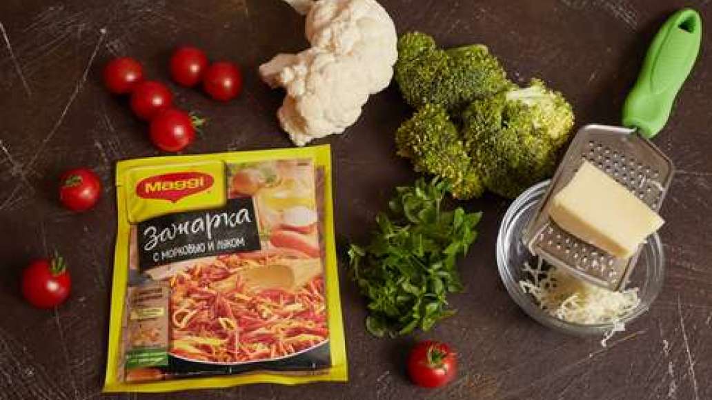 Шаг 1 - Гарнир из брокколи и цветной капусты