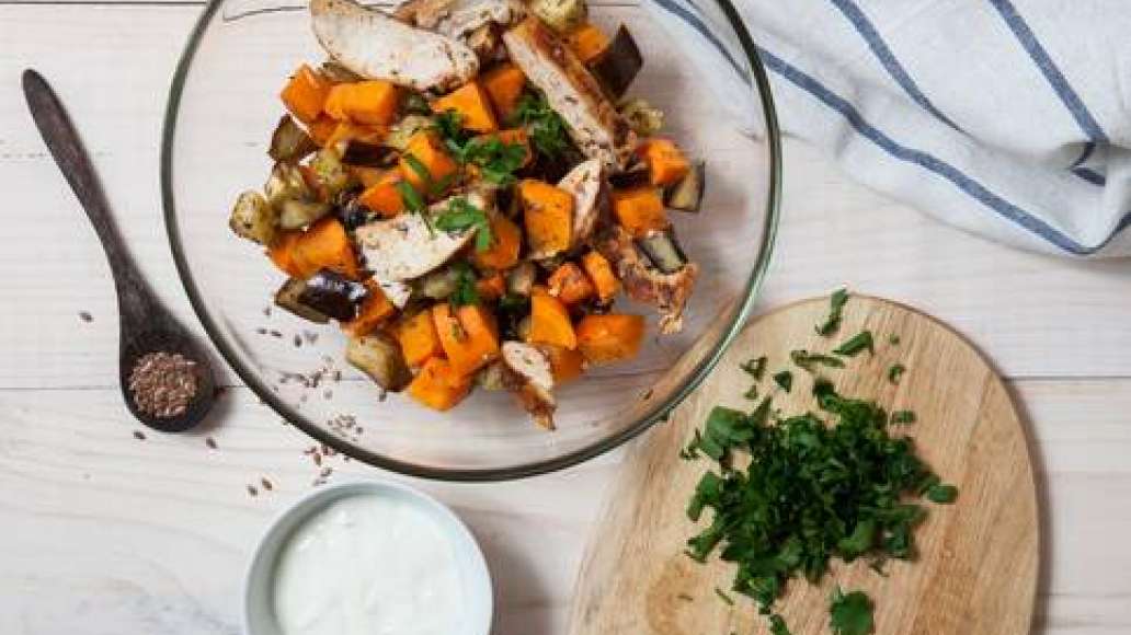 Шаг 7 - Салат с куриной грудкой и запеченными овощами