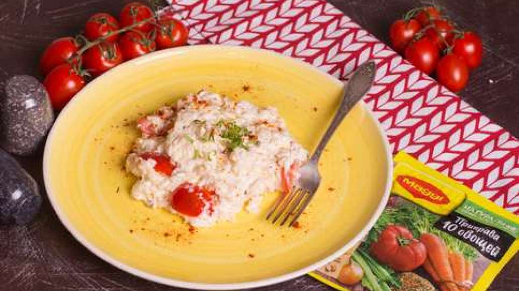 Шаг 4 - Ризотто с моцареллой и помидорами черри