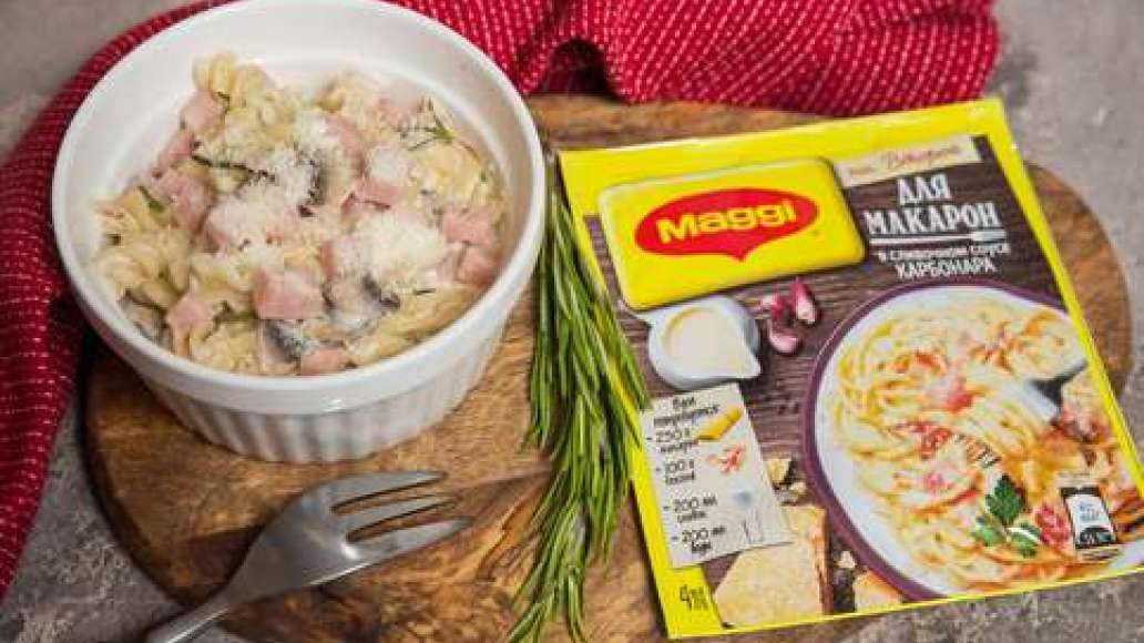 Шаг 3 - Паста с шампиньонами