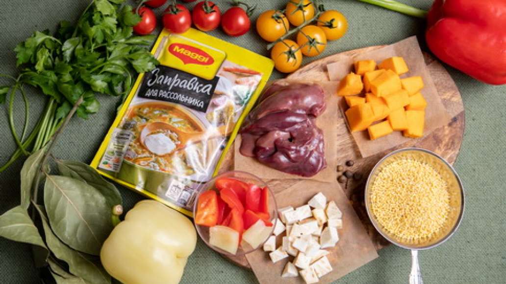 Шаг 1 - Рассольник с куриной печенью и тыквой