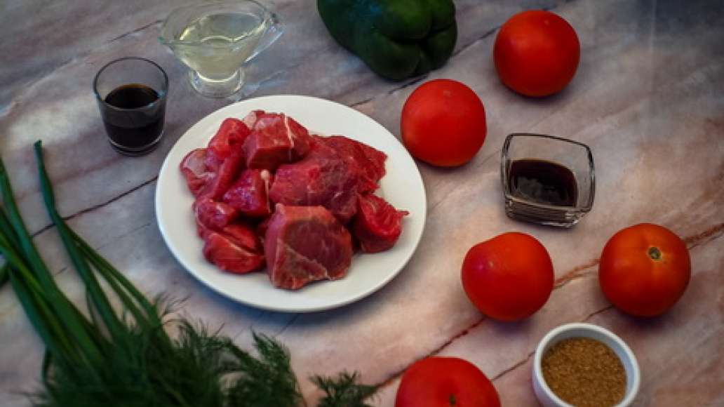 Шаг 1 - Тёплый салат с говядиной и овощами