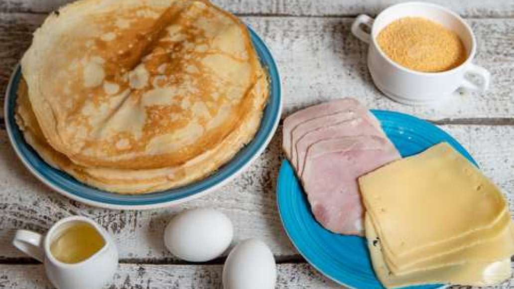 Шаг 1 - Блинчики фаршированные с ветчиной и сыром