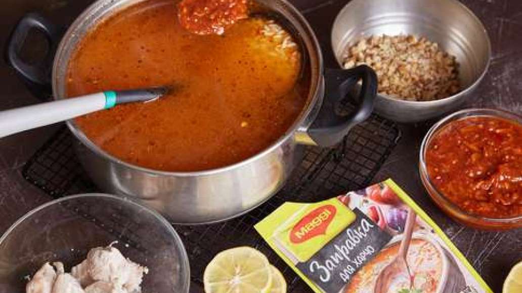 Шаг 3 - Харчо с лимоном, кабачком и индейкой