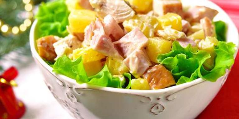 Салат из курицы с ананасом и чесноком - рецепт приготовления с фото от Maggi.ru