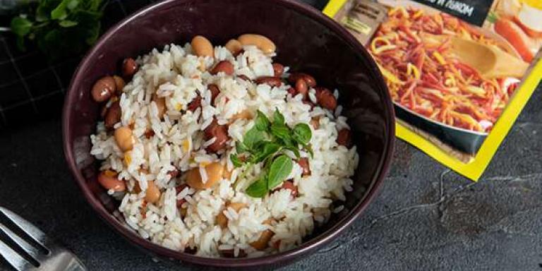 Гарнир с рисом и красной и белой фасолью - рецепт с фото от Магги