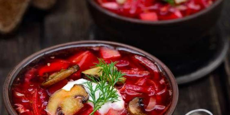 Холодный борщ с грибами - рецепт приготовления с фото от Maggi.ru