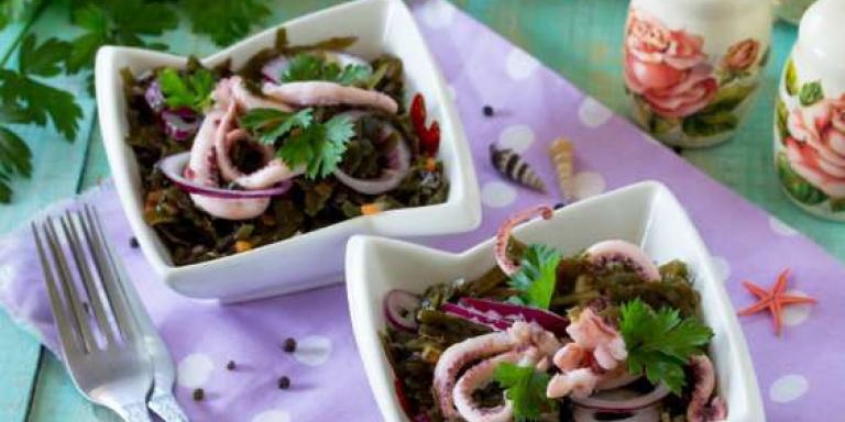 Салат из морской капусты с кальмаром - рецепт приготовления с фото от Maggi.ru